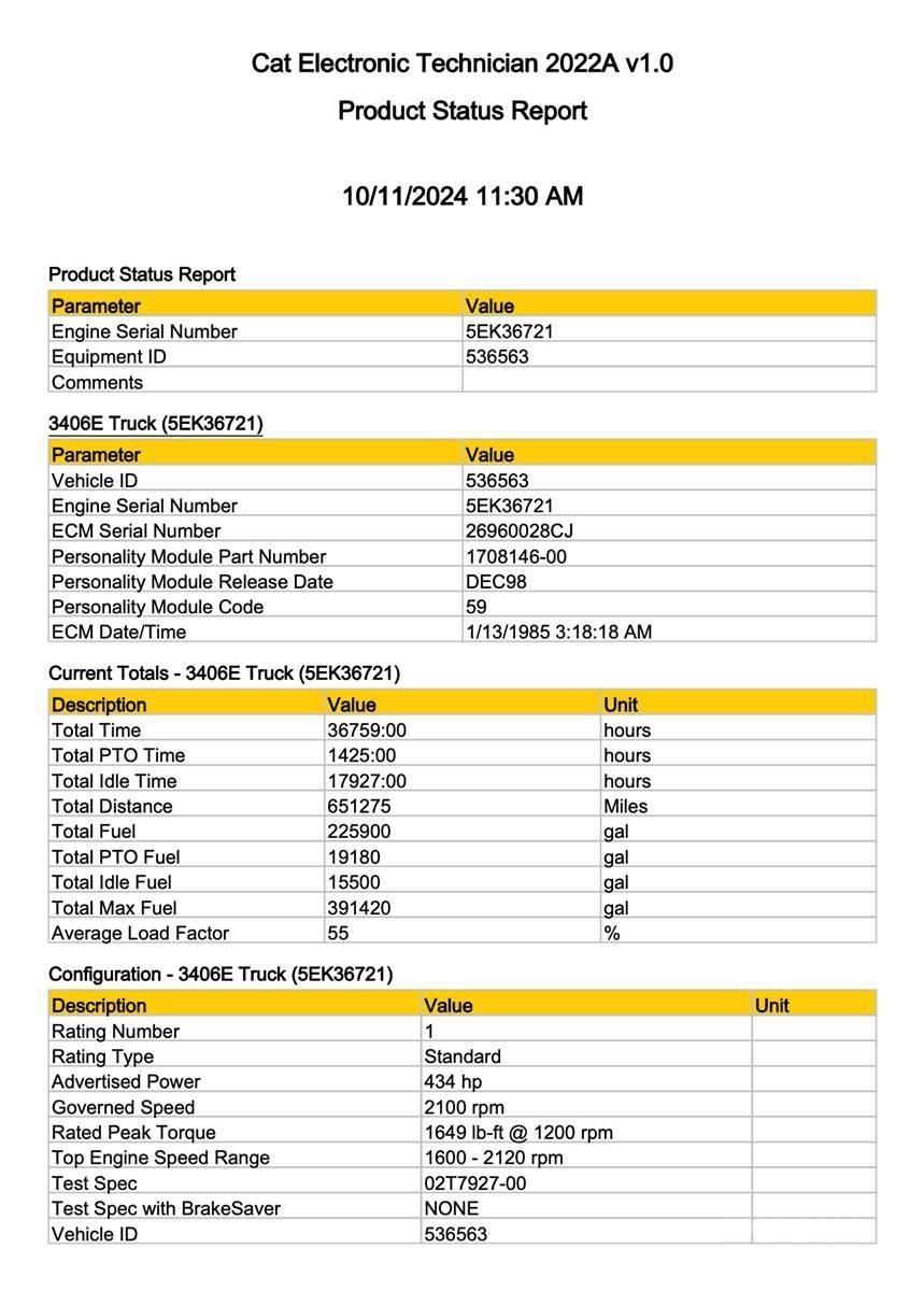 CAT 3406E Electronics