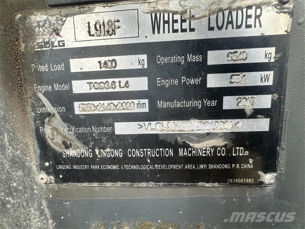 SDLG L918F Wheel loaders