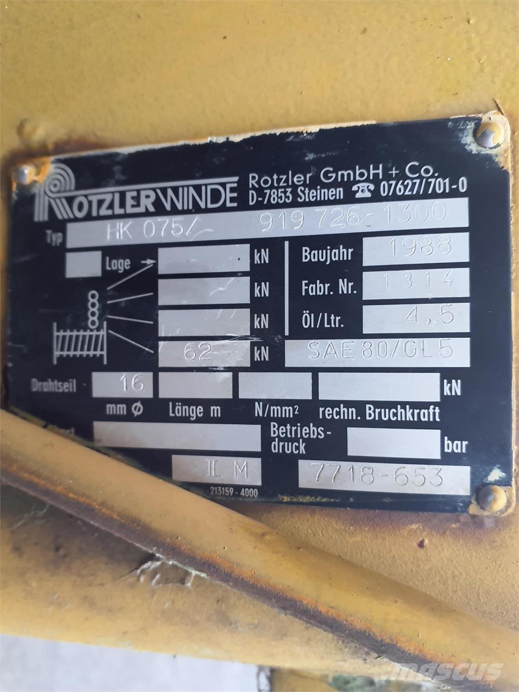 Faun RTF 30 winch Crane parts and equipment