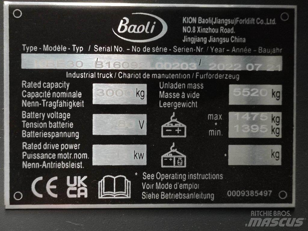 Baoli KBE30 Electric forklift trucks