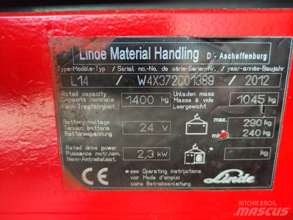 Linde L14-372 Pedestrian stacker