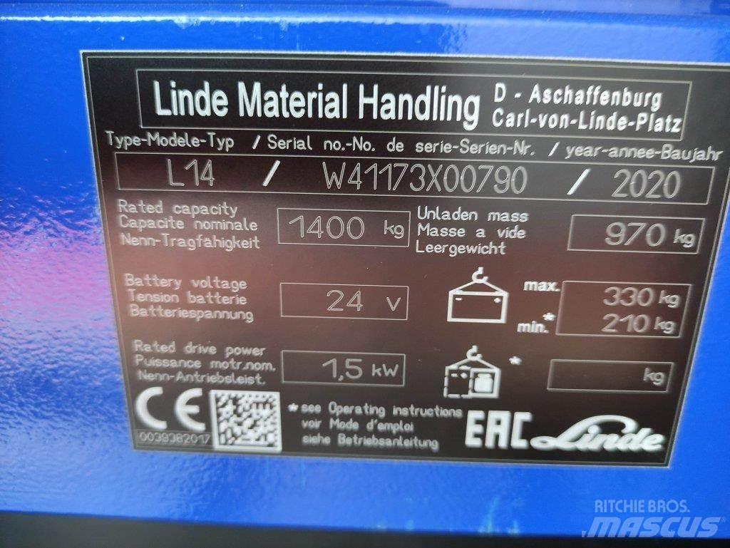 Linde L14i-1173 Pedestrian stacker
