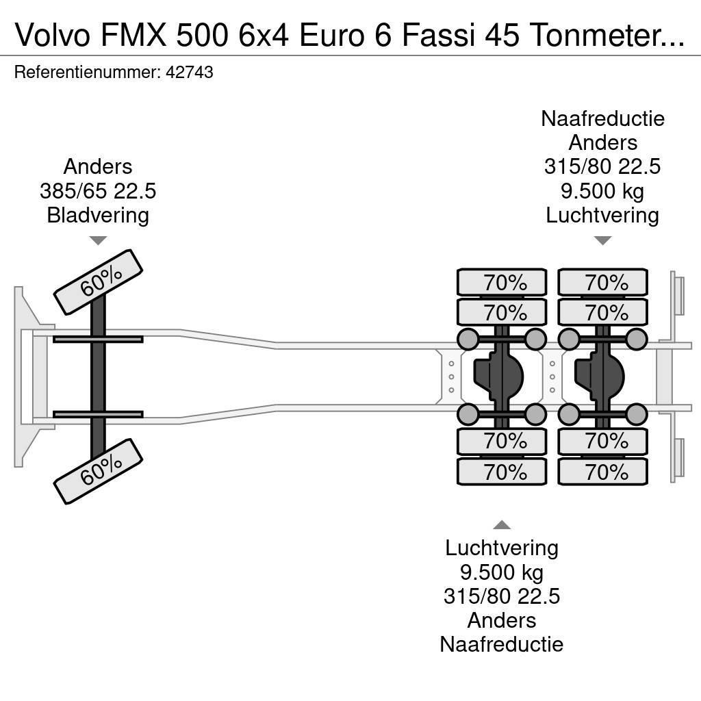 Volvo FMX 500 6x4 Euro 6 Fassi 45 Tonmeter laadkraan Flatbed / Dropside trucks
