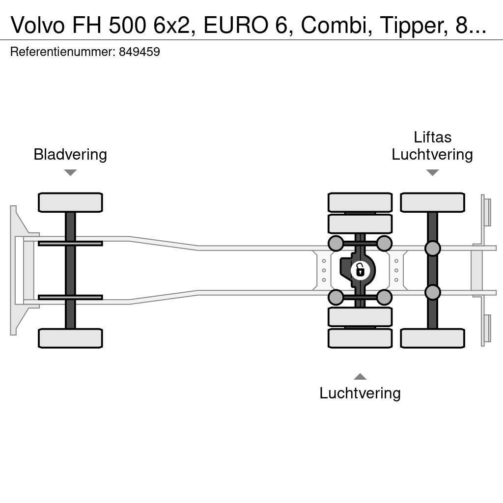 Volvo FH 500 6x2, EURO 6, Combi, Tipper, 84 M3 Tipper trucks