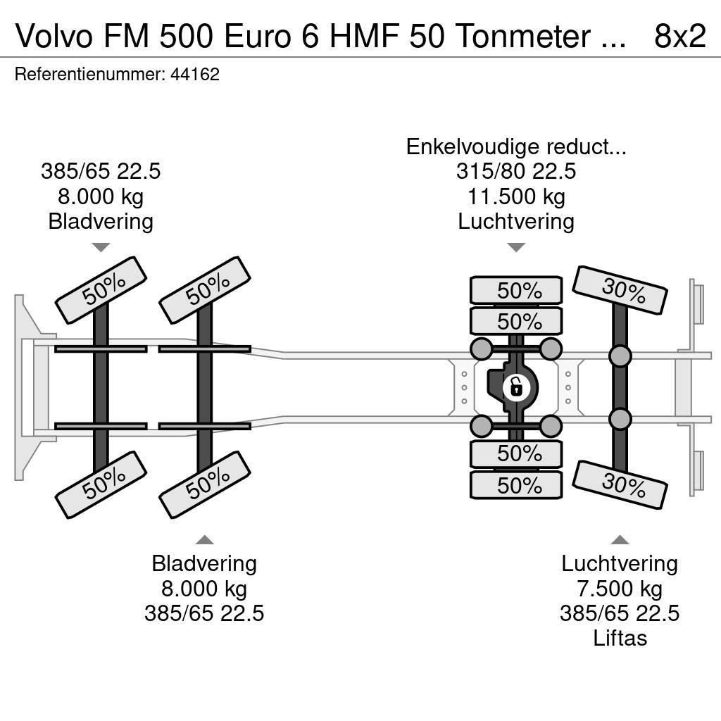Volvo FM 500 Euro 6 HMF 50 Tonmeter laadkraan + Fly-Jib All terrain cranes