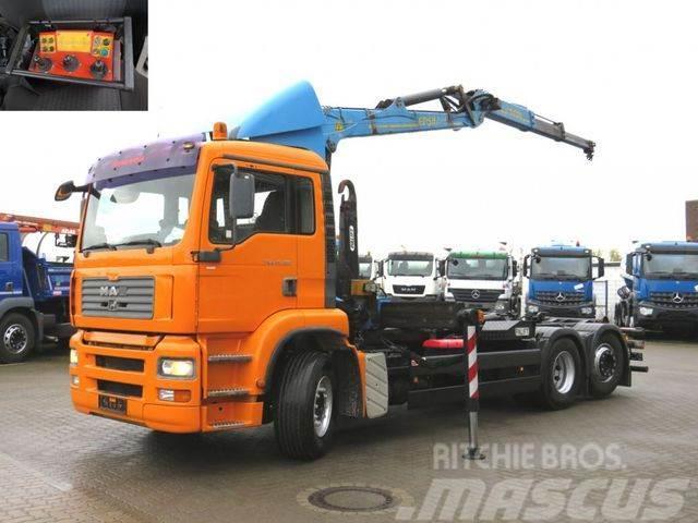 MAN TG-A 26.360 6x2 Abrollkipper mit Kran Funk Hook lift trucks