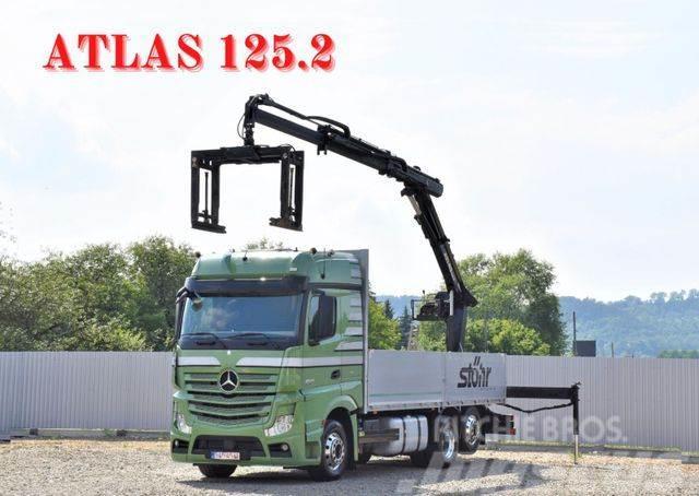 Mercedes-Benz Actros 2545 Pritsche 6,60m + ATLAS 125.2 Crane trucks