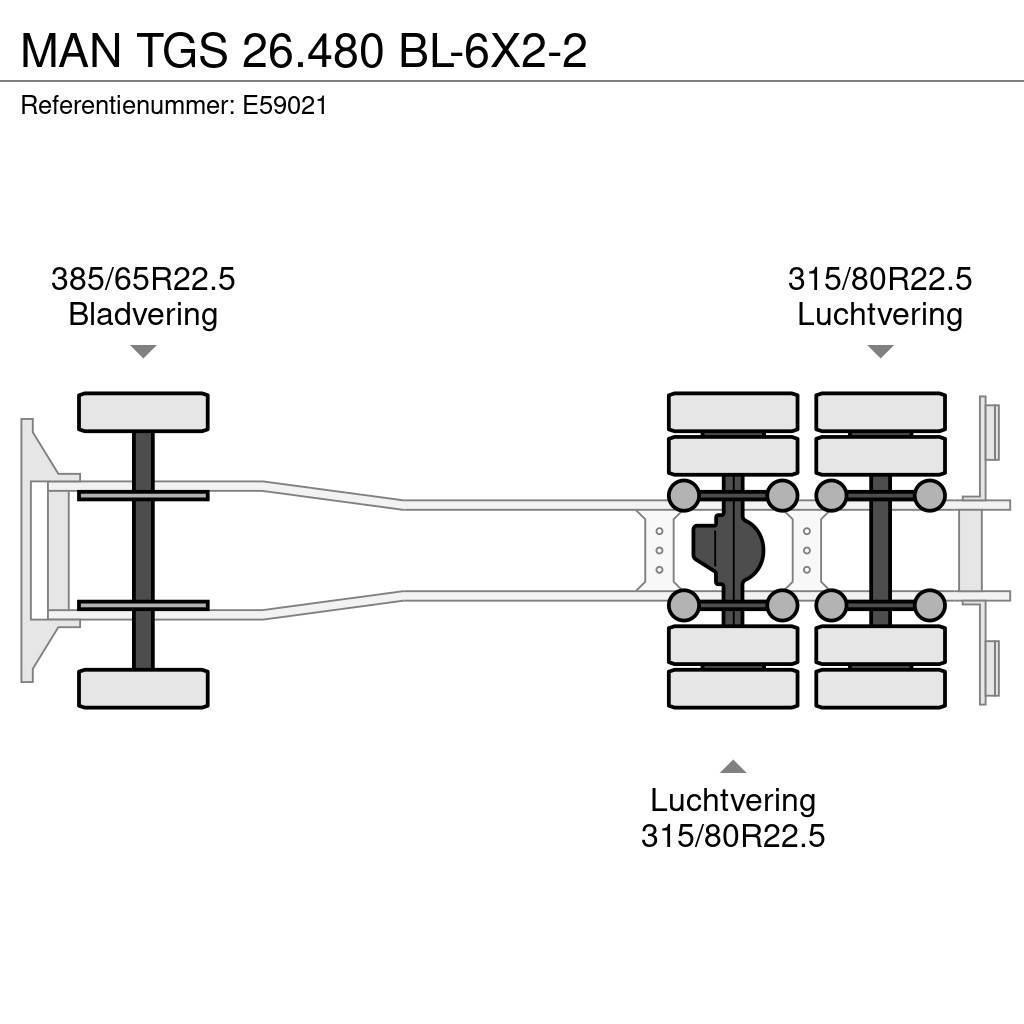 MAN TGS 26.480 BL-6X2-2 Container Frame trucks