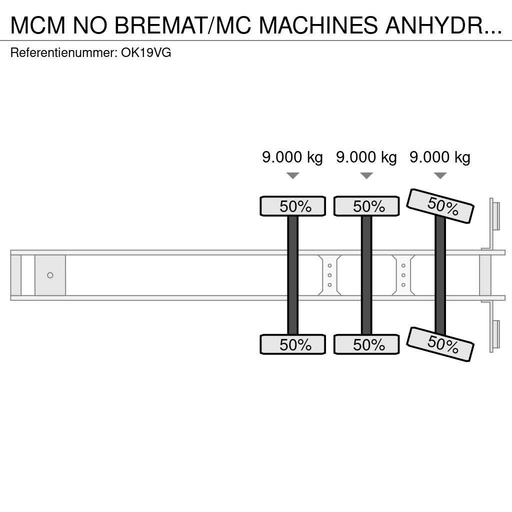 Mcm NO BREMAT/MC MACHINES ANHYDRIET TRAILER!!SELF LEVE Other semi-trailers