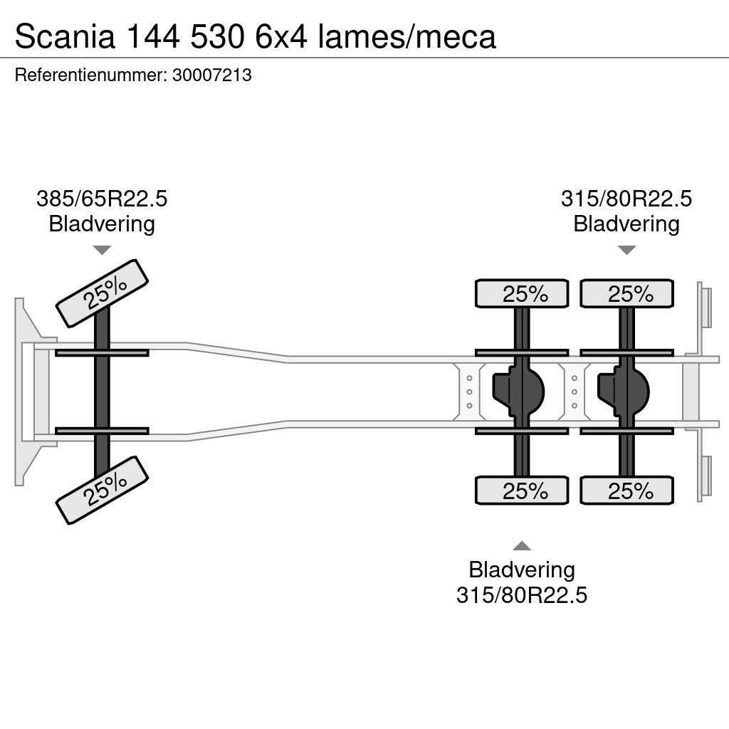 Scania 144 530 6x4 lames/meca Flatbed / Dropside trucks
