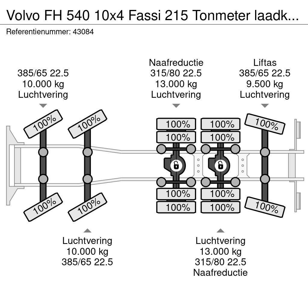 Volvo FH 540 10x4 Fassi 215 Tonmeter laadkraan + Fly-Jib All terrain cranes