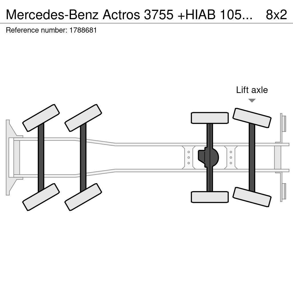 Mercedes-Benz Actros 3755 +HIAB 1055 EP-6 HIPRO KRAAN/KRAN/CRANE Crane trucks