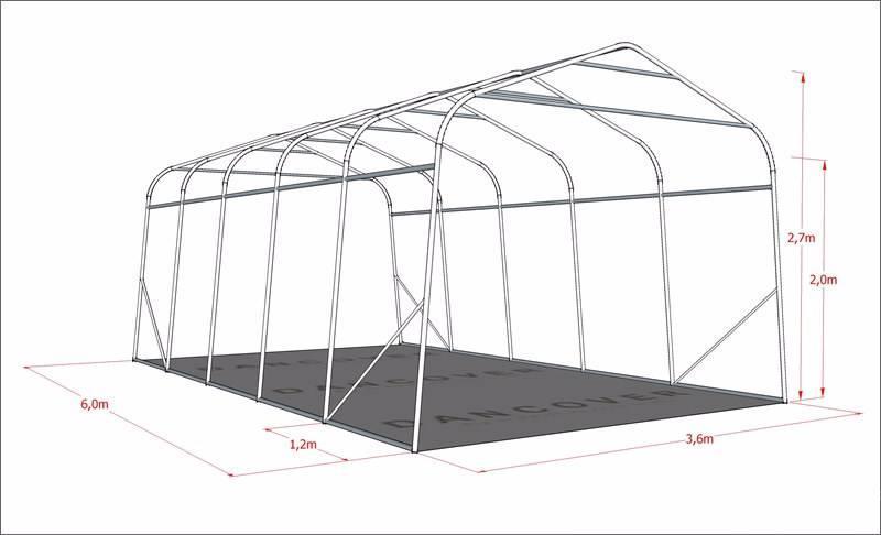 Dancover Portable Garage PRO 3,6x6x2,68m PVC Lagertelt Other groundcare machines