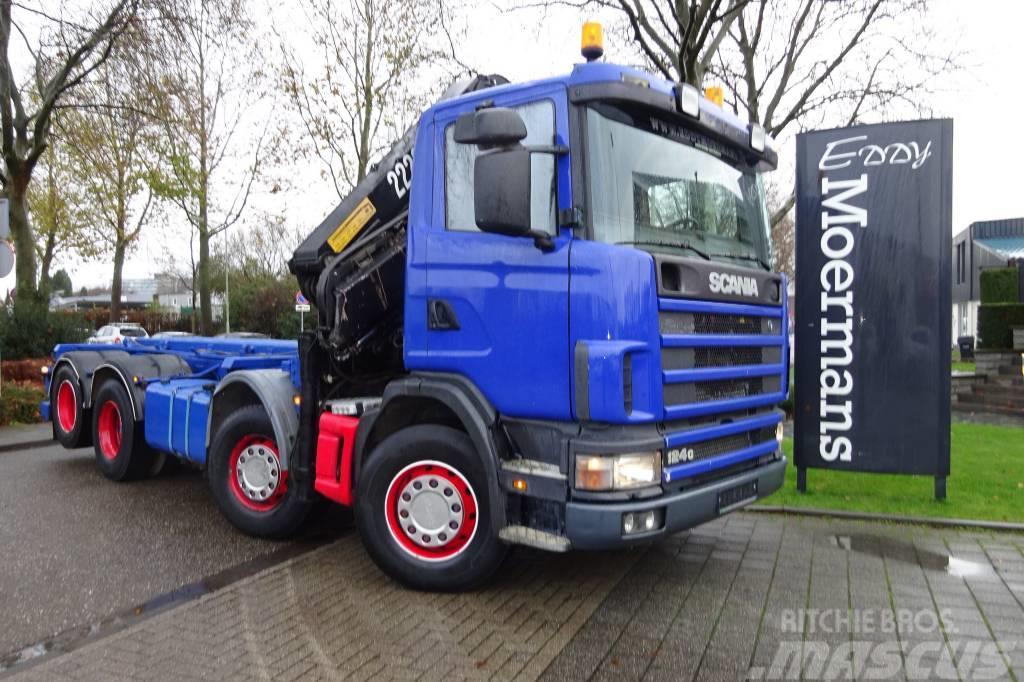 Scania R 124G 420 8x2 Container (2006) + Crane Cable lift demountable trucks