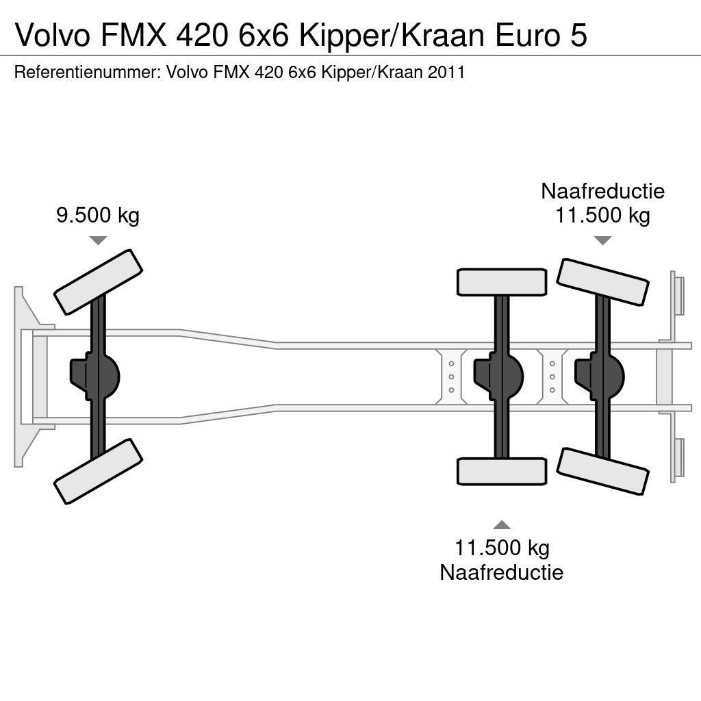 Volvo FMX 420 6x6 Kipper/Kraan Euro 5 Tipper trucks