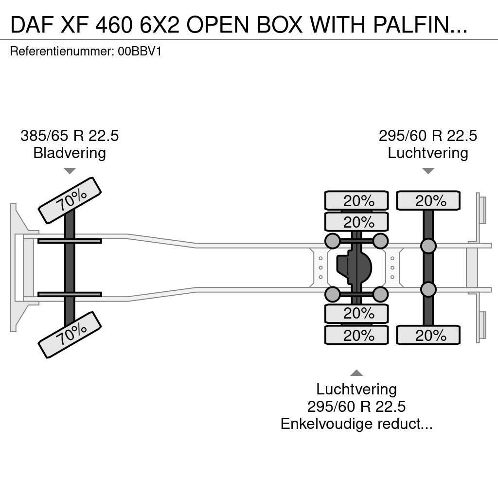 DAF XF 460 6X2 OPEN BOX WITH PALFINGER PK 50002 CRANE All terrain cranes