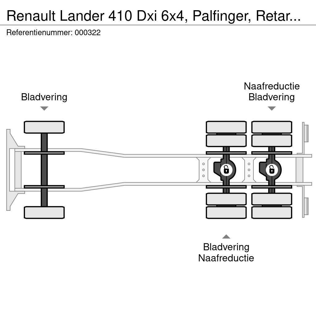 Renault Lander 410 Dxi 6x4, Palfinger, Retarder, Steel sus Flatbed / Dropside trucks