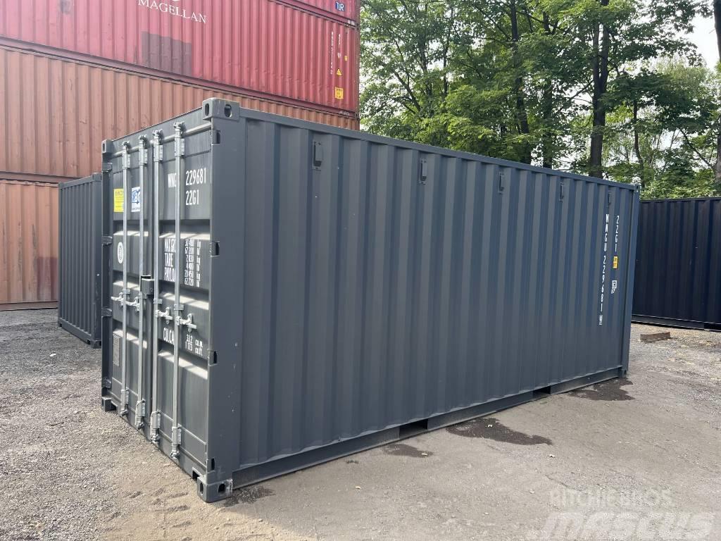  20' DV Lagercontainer ONE WAY Seecontainer/RAL7016 Storage containers