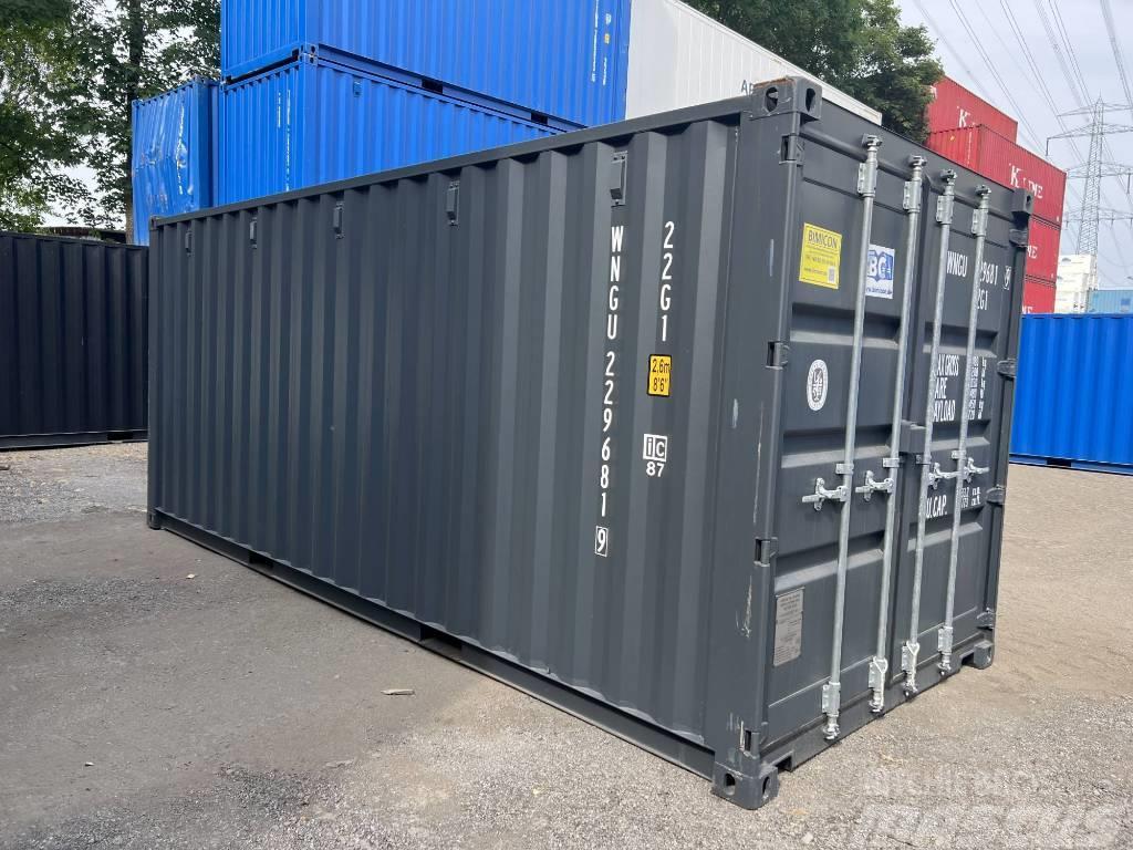  20' DV Lagercontainer ONE WAY Seecontainer/RAL7016 Storage containers