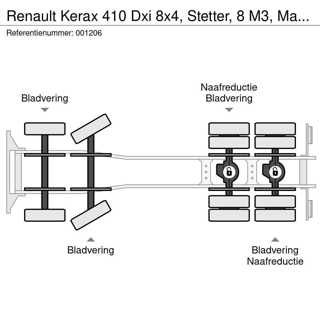 Renault Kerax 410 Dxi 8x4, Stetter, 8 M3, Manual, Steel Su Concrete trucks