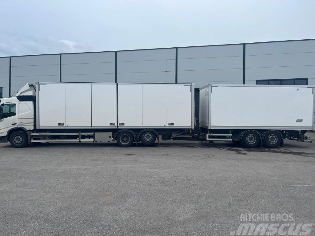 Volvo FM -Truck 21pll + trailer 15pll (36pll)  two truck Box body trucks