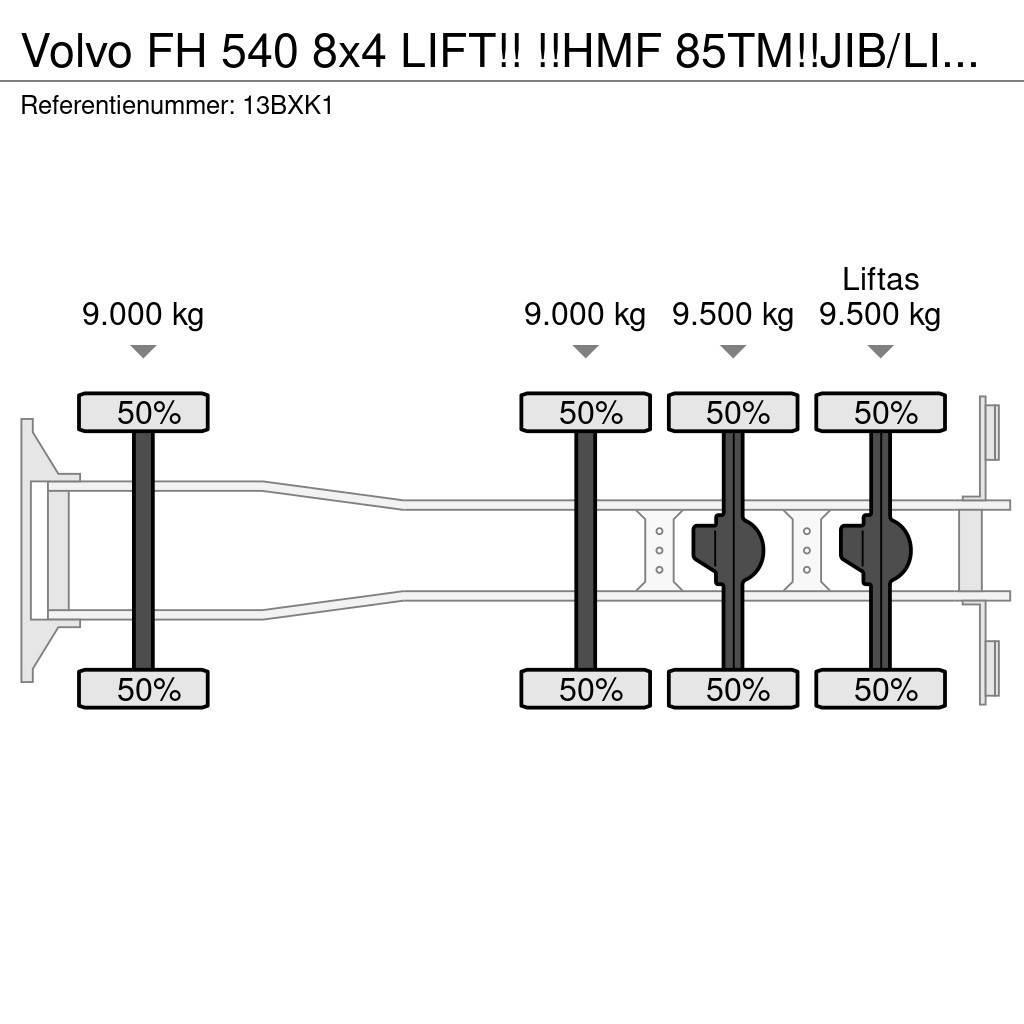 Volvo FH 540 8x4 LIFT!! !!HMF 85TM!!JIB/LIER/WINCH!!2018 All terrain cranes