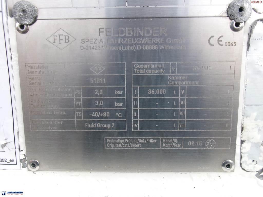Feldbinder Powder tank alu 36 m3 / 1 comp Tanker semi-trailers