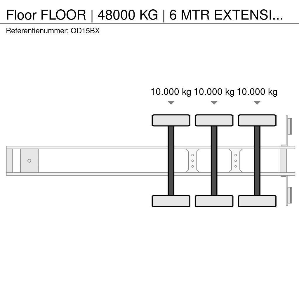 Floor | 48000 KG | 6 MTR EXTENSION | STEERING AXLE Flatbed/Dropside semi-trailers