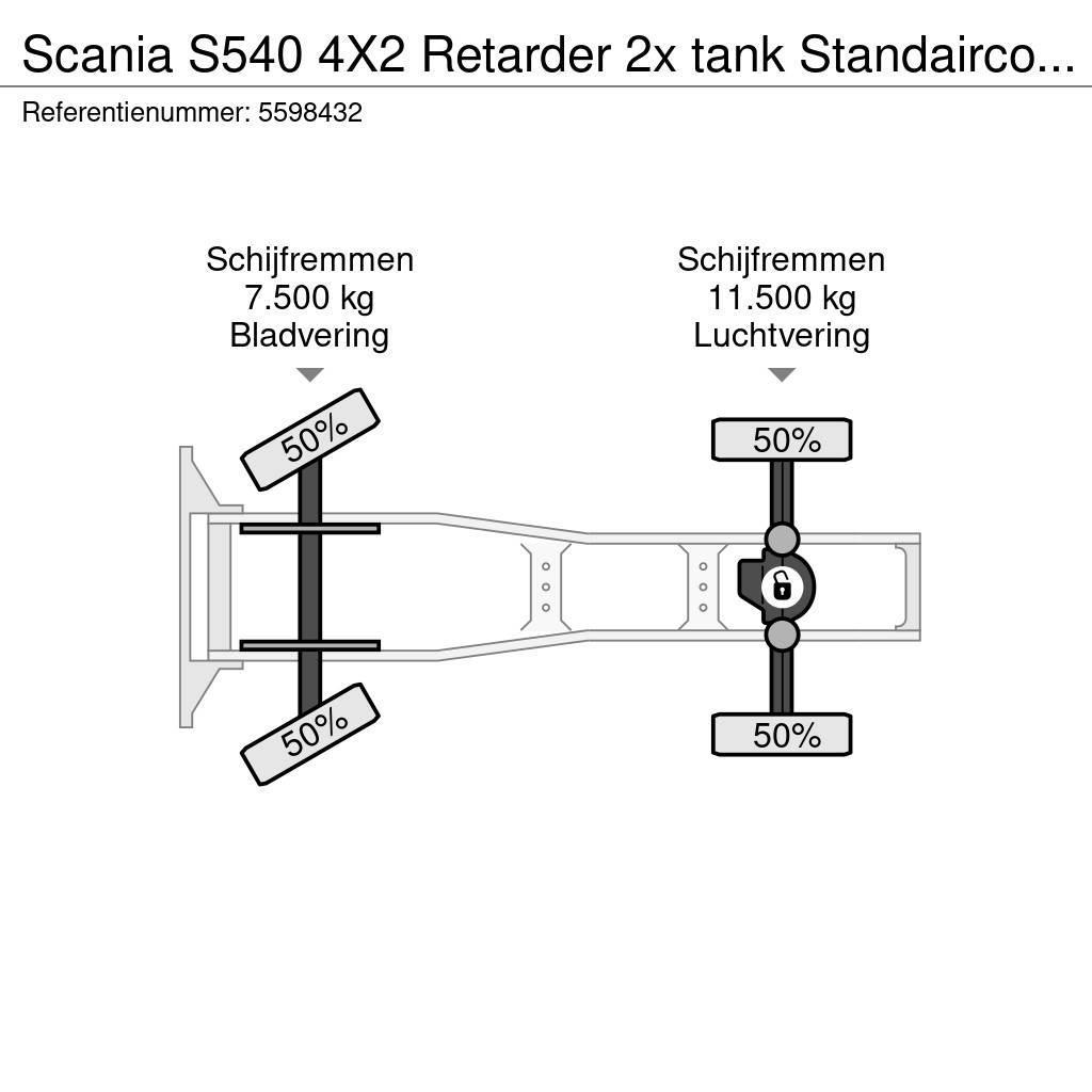Scania S540 4X2 Retarder 2x tank Standairco LED German tr Tractor Units