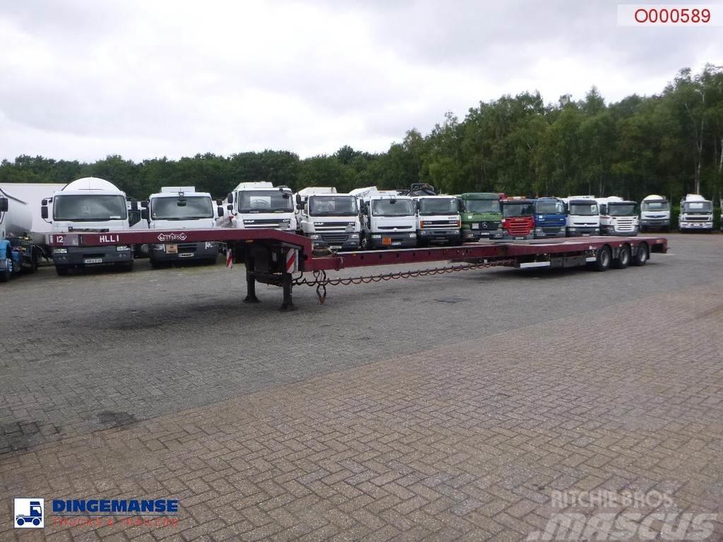 Nooteboom 3-axle semi-lowbed trailer extendable 14.5 m + ram Flatbed/Dropside semi-trailers