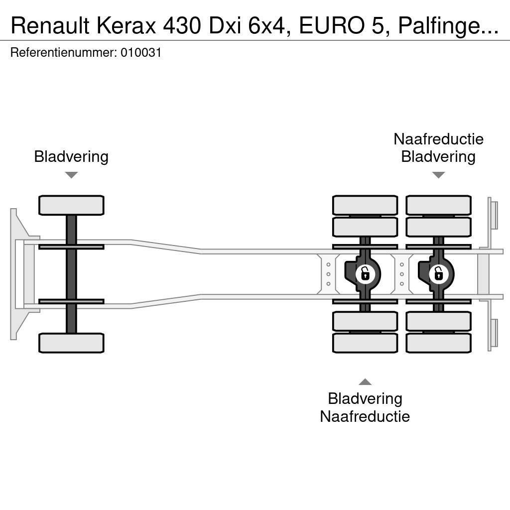 Renault Kerax 430 Dxi 6x4, EURO 5, Palfinger, Remote, Stee Flatbed / Dropside trucks