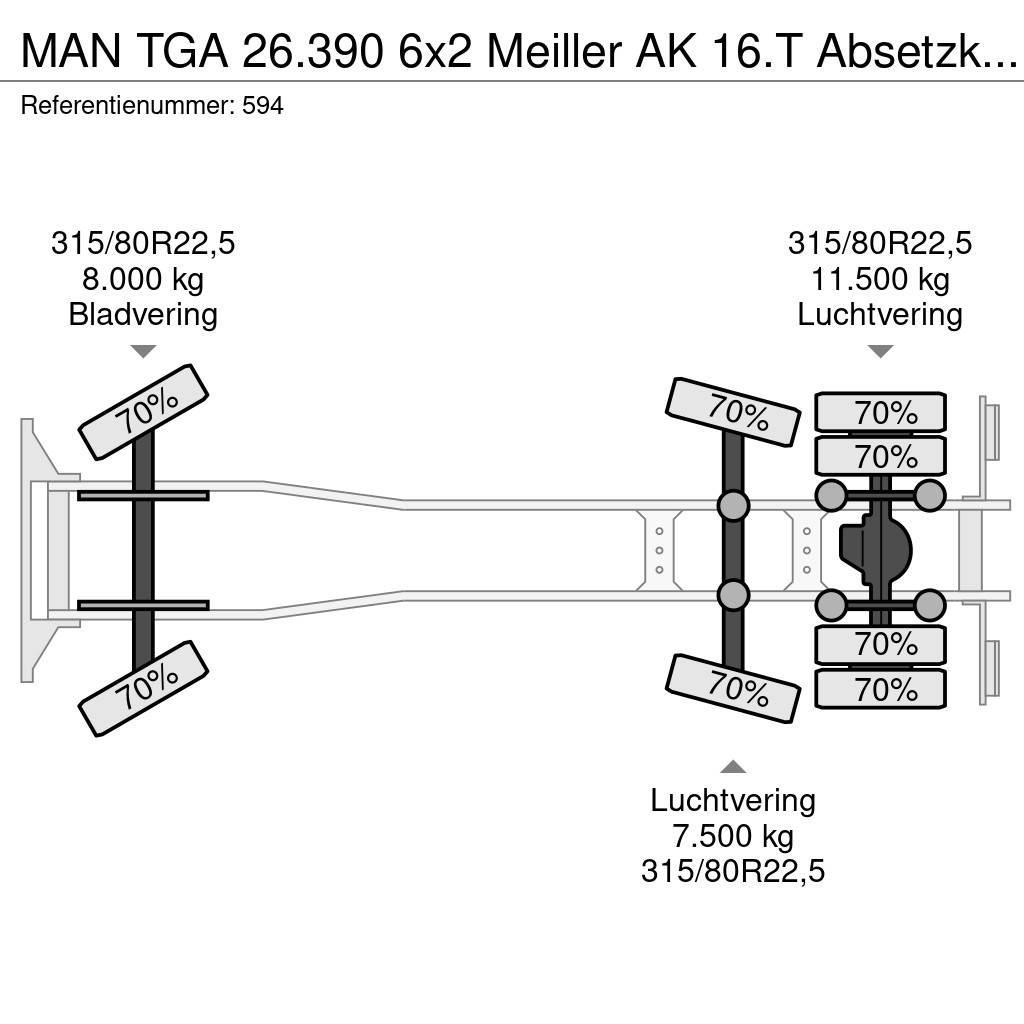 MAN TGA 26.390 6x2 Meiller AK 16.T Absetzkipper 2 Piec Skip loader trucks