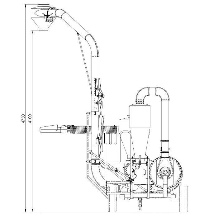 Pom T480 / 45 t/h dmuchawa/przenośnik / grain blower Conveying equipment