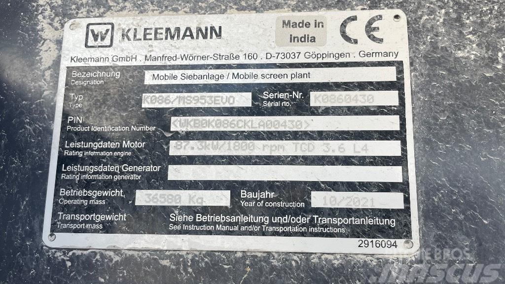 Kleemann 953 Screeners