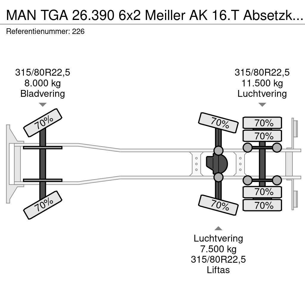 MAN TGA 26.390 6x2 Meiller AK 16.T Absetzkipper 2 Piec Skip loader trucks