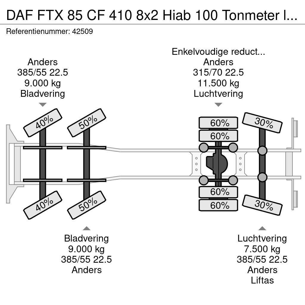 DAF FTX 85 CF 410 8x2 Hiab 100 Tonmeter laadkraan + Fl All terrain cranes