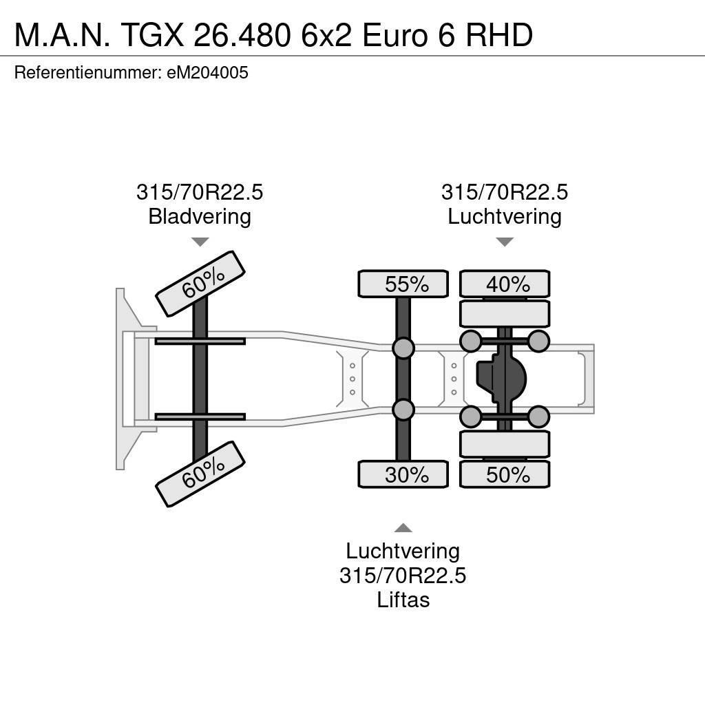 MAN TGX 26.480 6x2 Euro 6 RHD Tractor Units