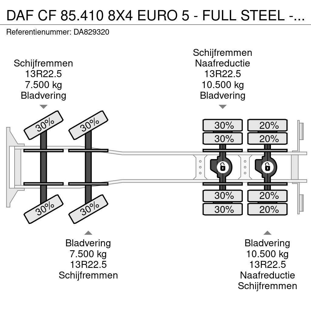 DAF CF 85.410 8X4 EURO 5 - FULL STEEL - HUB REDUCTION Tipper trucks