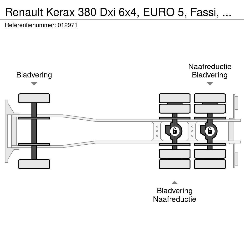 Renault Kerax 380 Dxi 6x4, EURO 5, Fassi, Remote, Steel su Flatbed / Dropside trucks