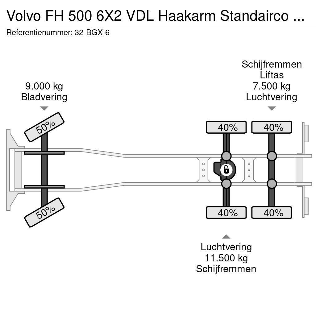 Volvo FH 500 6X2 VDL Haakarm Standairco 9T Vooras NL Tru Hook lift trucks