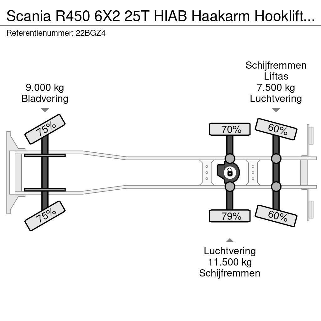 Scania R450 6X2 25T HIAB Haakarm Hooklift Remote, NL Truc Hook lift trucks