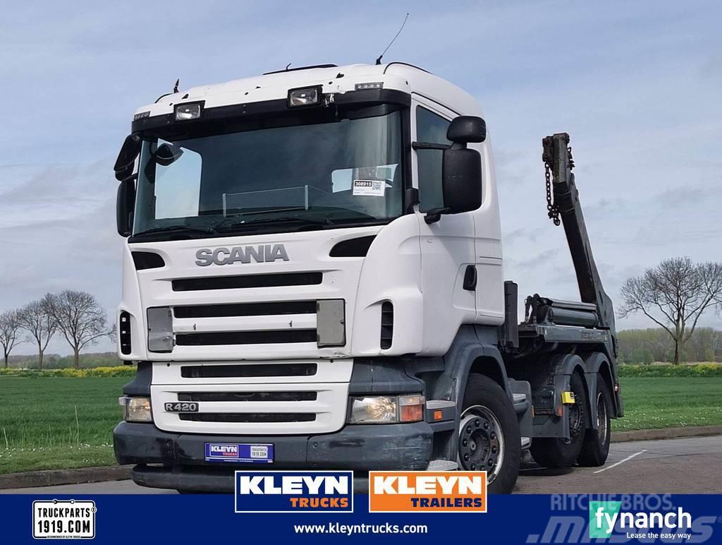 Scania R420 6x2 manual retarder Skip loader trucks