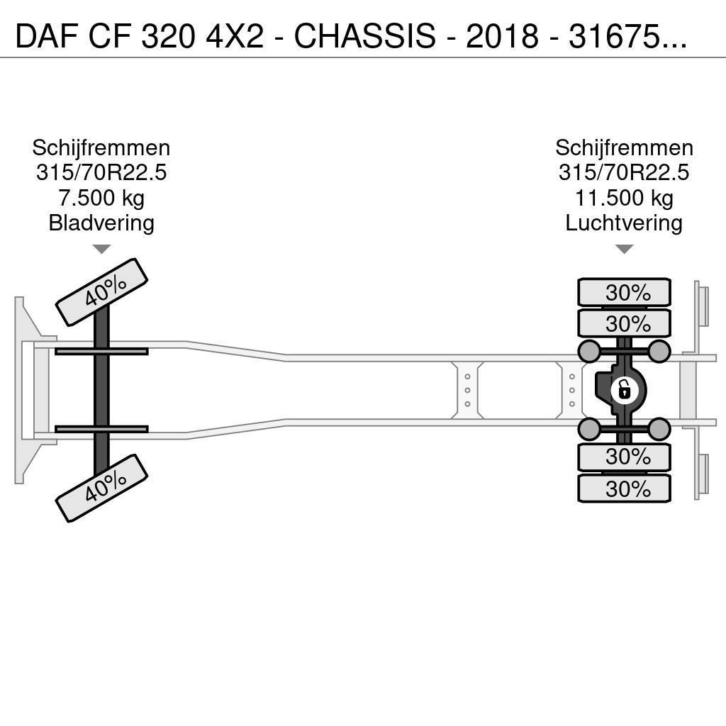 DAF CF 320 4X2 - CHASSIS - 2018 - 316750KM - LAADKLEP Chassis Cab trucks