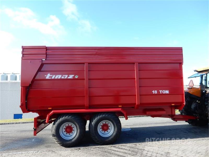 Tinaz 18 tons bagtipvogne med 50 cm ekstra sider Tipper trailers