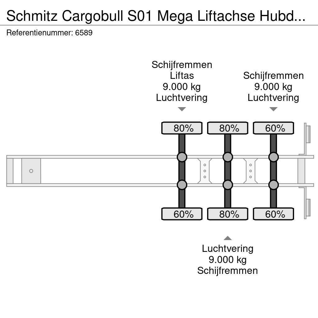Schmitz Cargobull S01 Mega Liftachse Hubdach/Hefdak Top condition Curtainsider semi-trailers