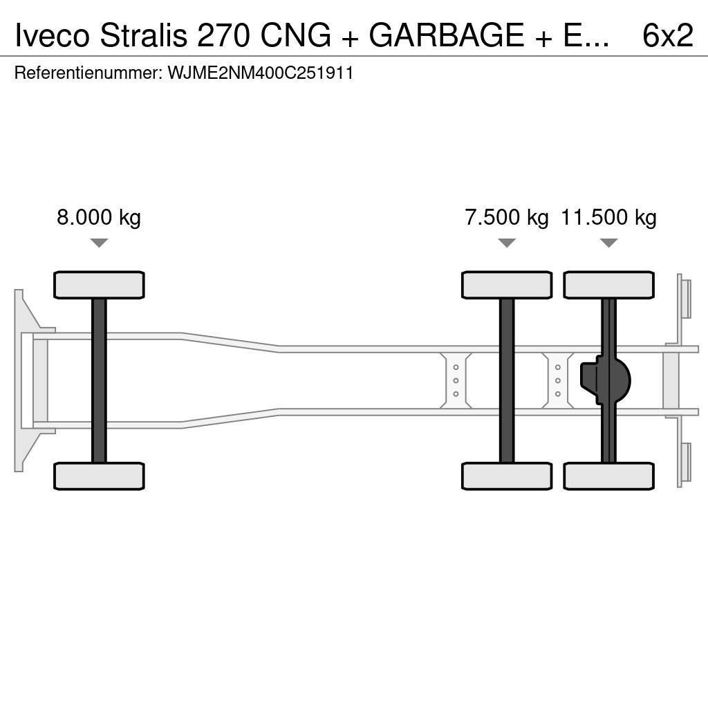 Iveco Stralis 270 CNG + GARBAGE + EURO 5 + 6X2 + RETARDE Waste trucks