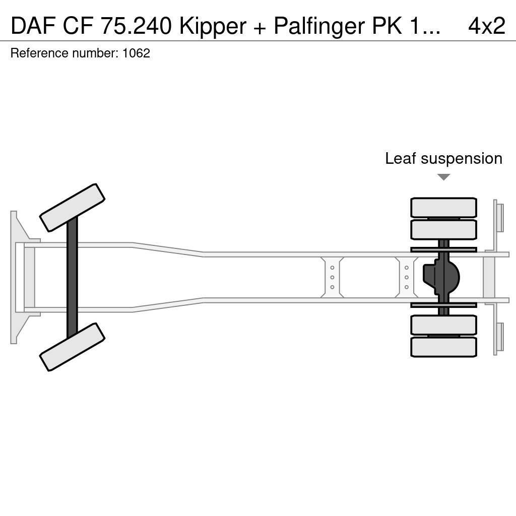 DAF CF 75.240 Kipper + Palfinger PK 10500 Crane Perfec Tipper trucks