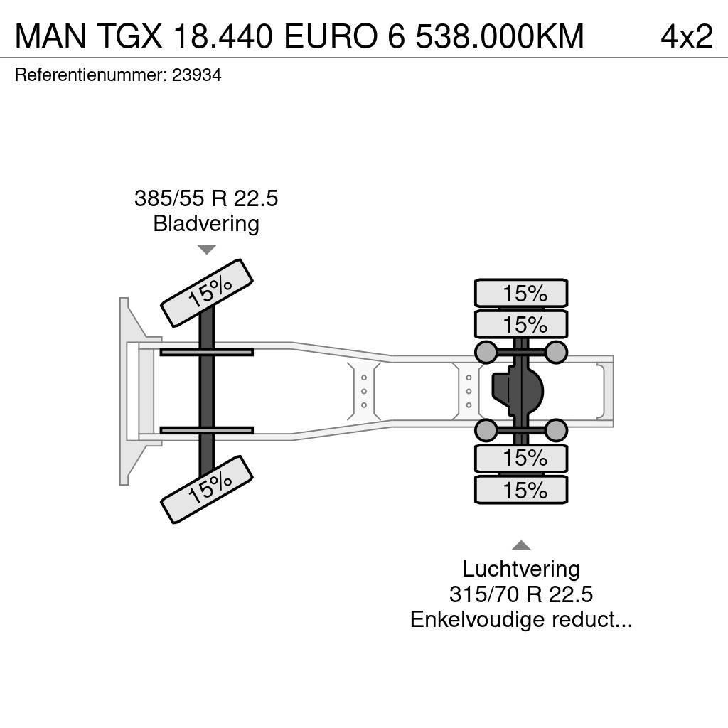 MAN TGX 18.440 EURO 6 538.000KM Tractor Units