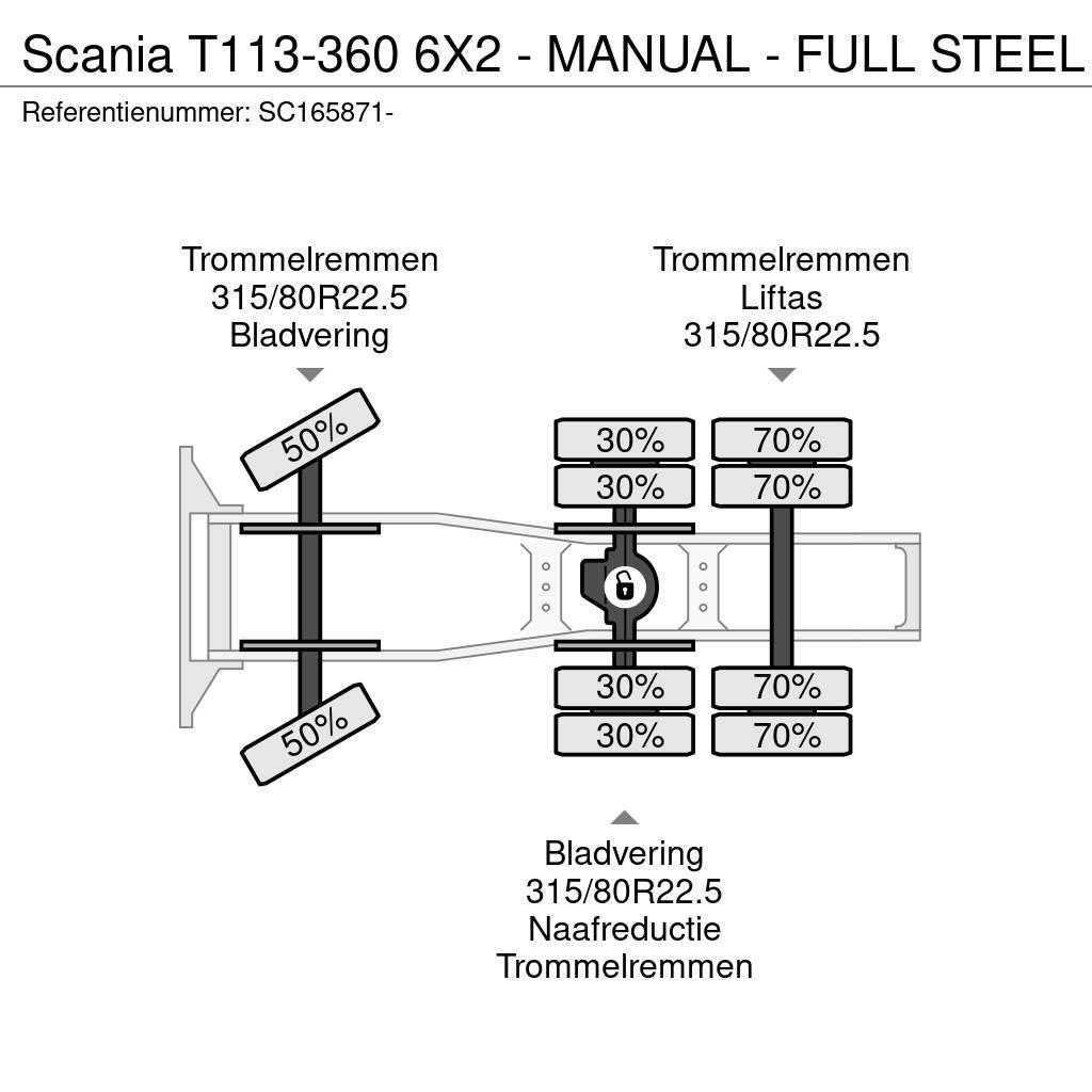 Scania T113-360 6X2 - MANUAL - FULL STEEL Tractor Units