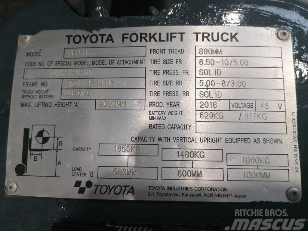 Toyota 8FBN18 Electric forklift trucks